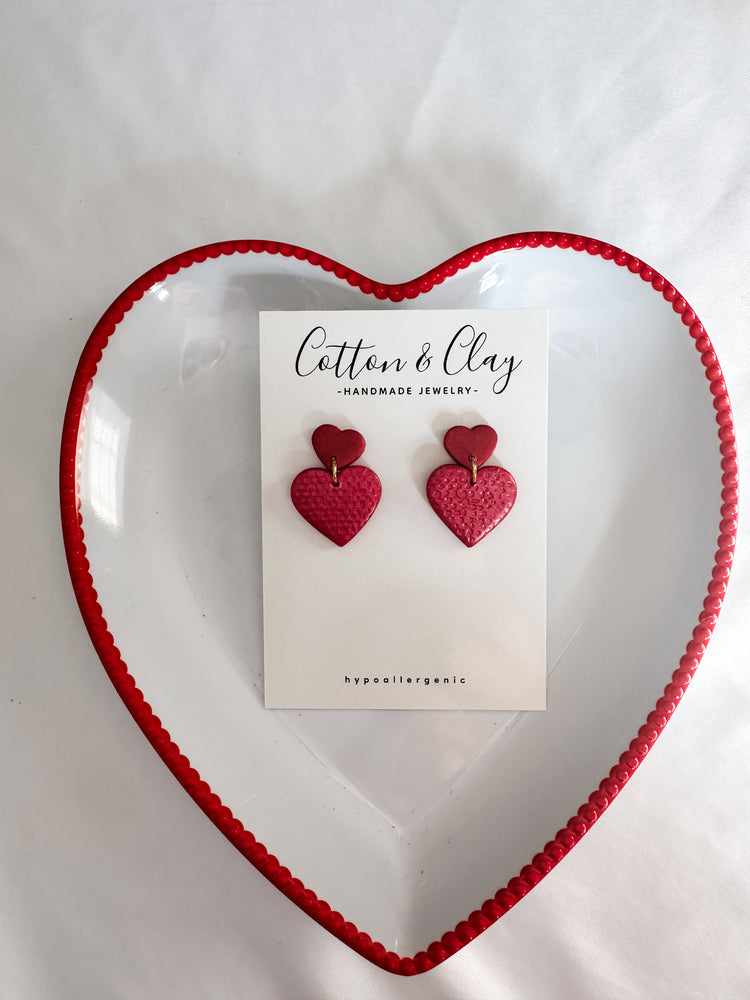 Small red heart dangle