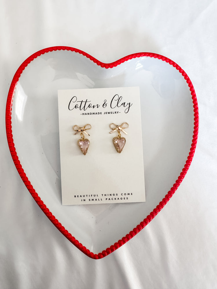 Jewel heart dangle-pink