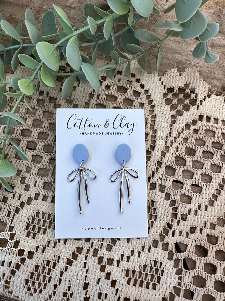 Blue bow dangle