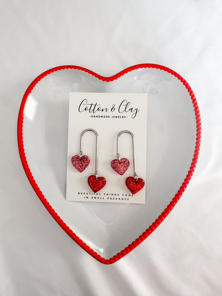 Glitter heart arch dangle