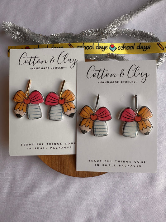 Pencil/paper bow dangle