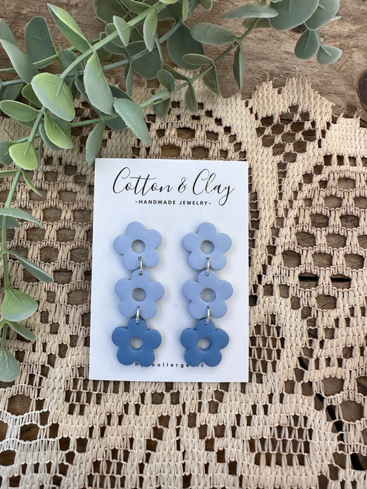 Tri blue flower dangle